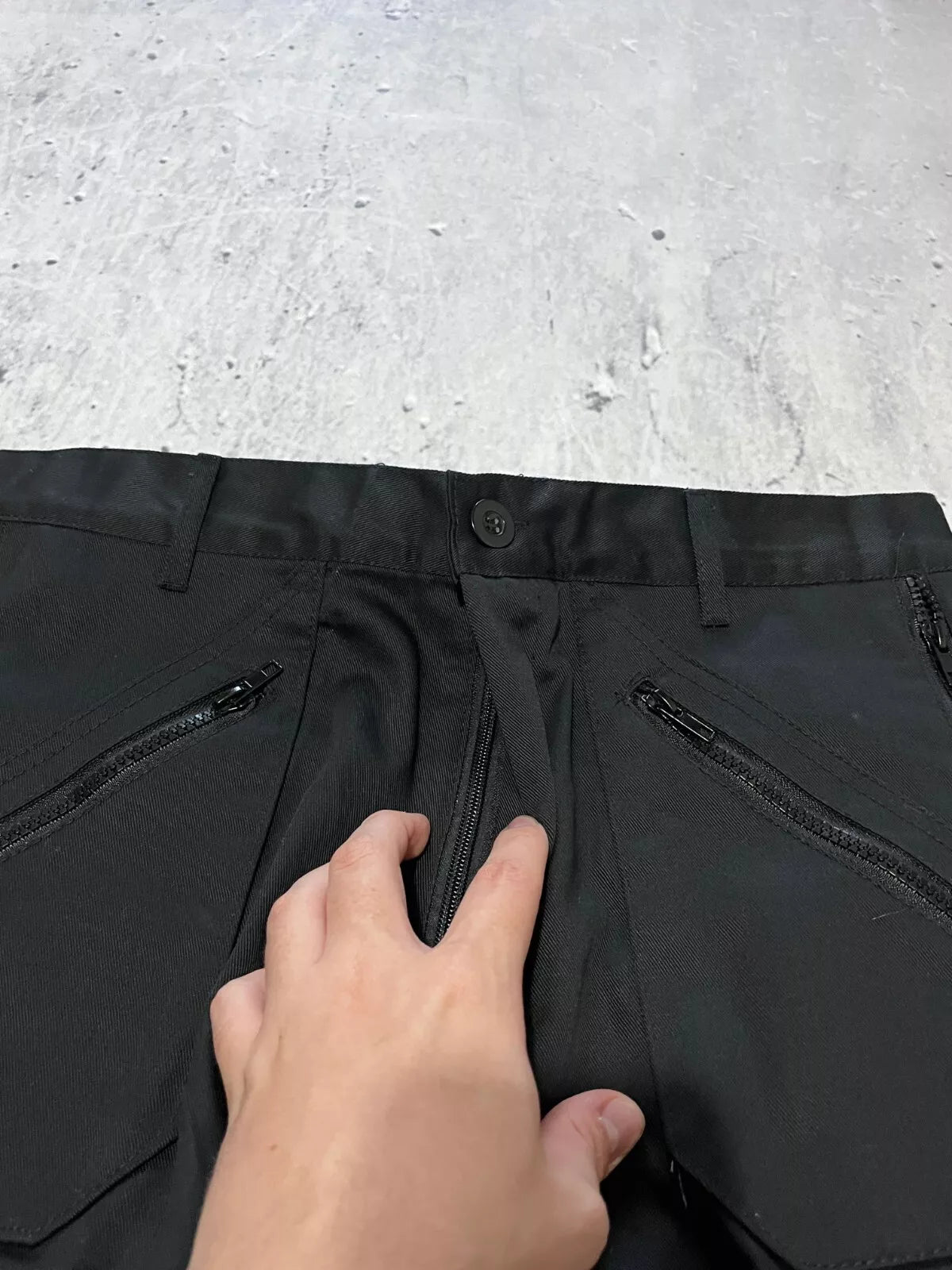 DICKIES REDHAWK ACTION WORKWEAR BAGGY ZIPPER BLACK PANTS SIZE 32S