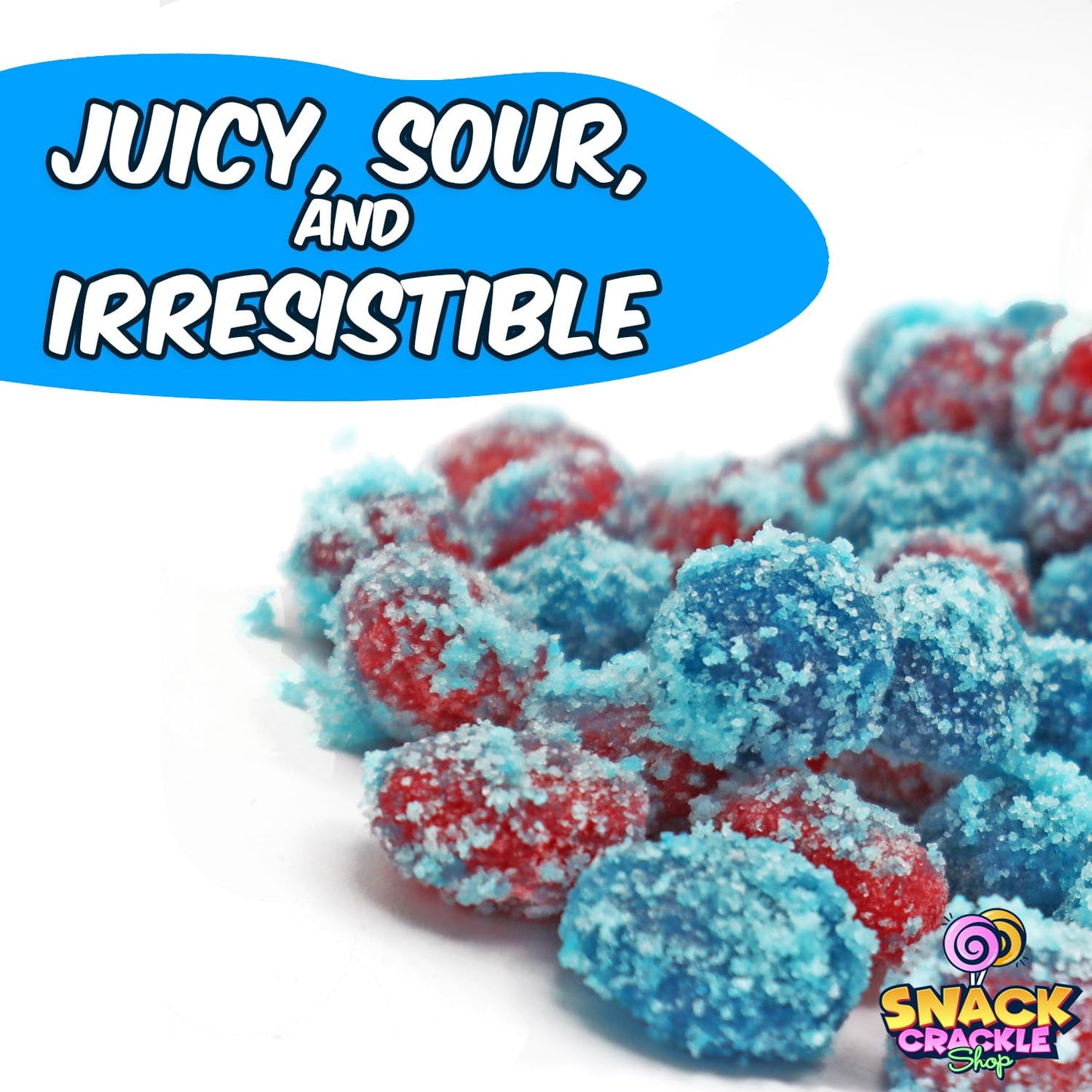 Snack Crackle Shop Sour Blue Raspberry Gushers Extremely Sour, Best Sour Gushers, Best Sour Gummies, Irresistible Extra Sour Gummy Candy, Blue Raspberry Flover (10 Ounces, Blue-Raspberry)