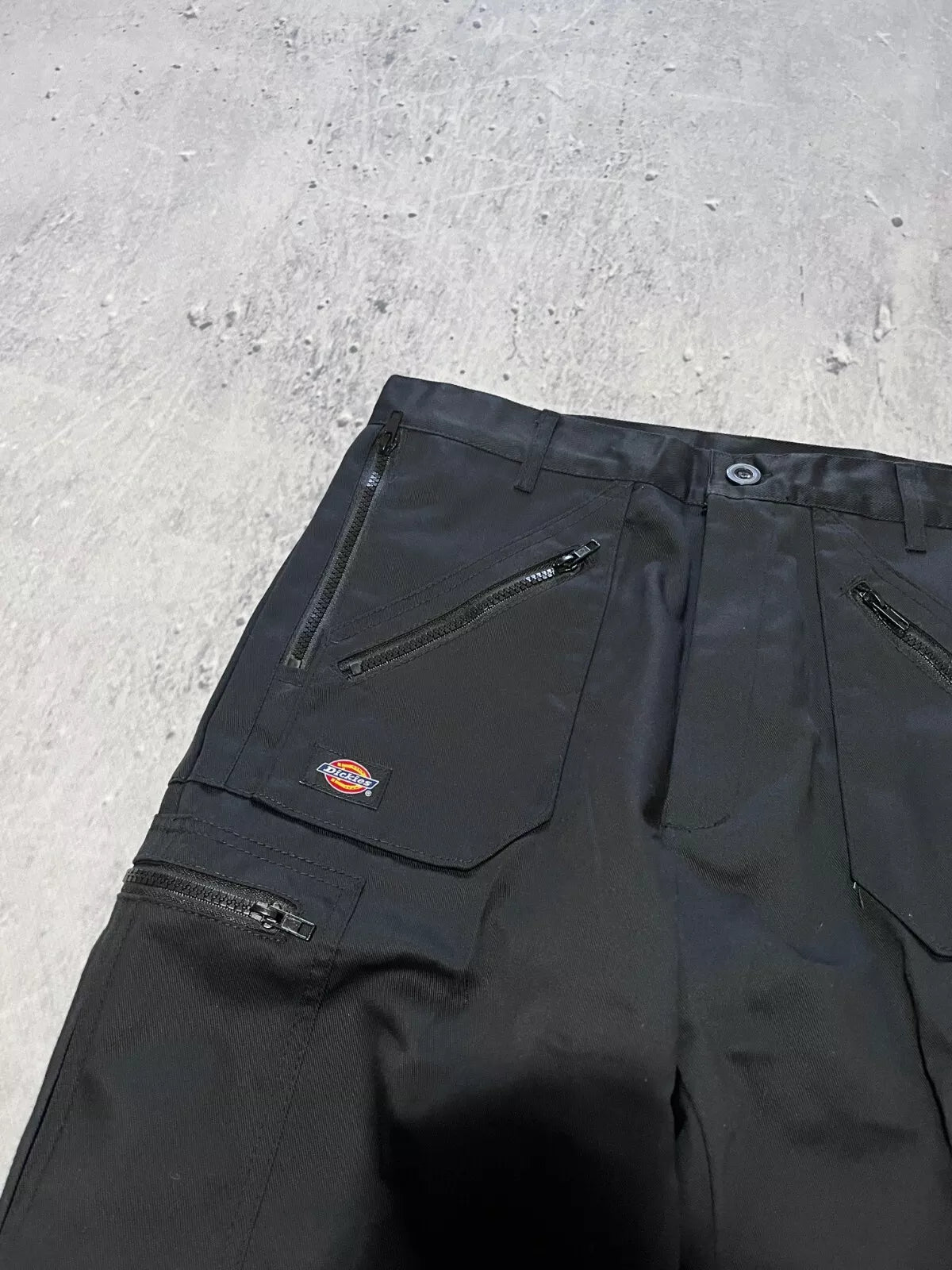 DICKIES REDHAWK ACTION WORKWEAR BAGGY ZIPPER BLACK PANTS SIZE 32S