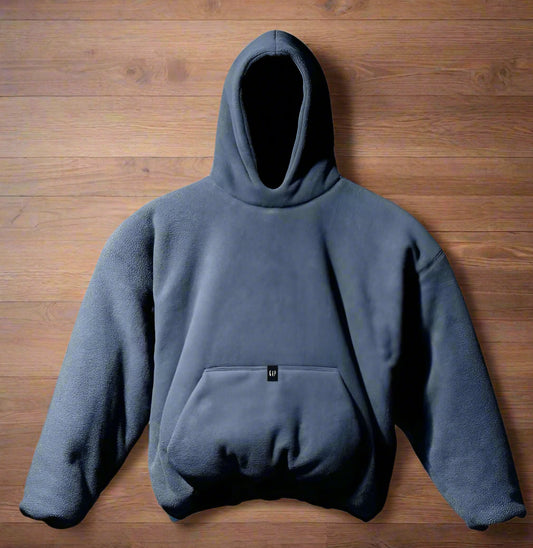 Yeezy Gap Oversized Polar Fleece Padded Hoodie Dark Blue Edition